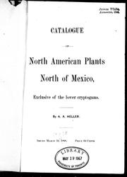 Cover of: Catalogue of North American plants of Mexico, exclusive of the lower cryptogams