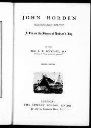 Cover of: John Horden, missionary bishop | 