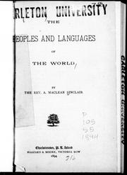 Cover of: The peoples and languages of the world | 
