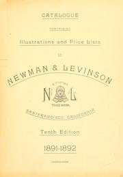 Cover of: Catalogue containing illustrations and price lists of Newman & Levinson ..