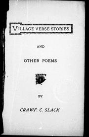 Cover of: Village verse stories and other poems | 