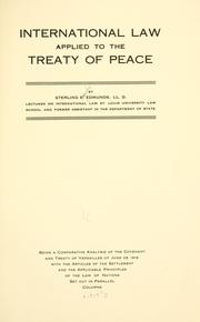 Cover of: International law applied to the Treaty of peace