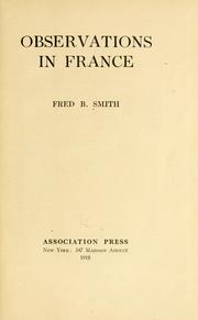 Cover of: Observations in France