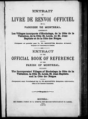 Extrait du livre de renvoi officiel de la paroisse de Montréal by L. W. Sicotte