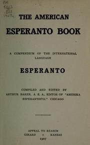 Cover of: The American Esperanto book by Arthur Baker