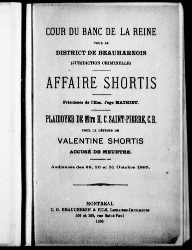Affaire Shortis by H. C. Saint-Pierre