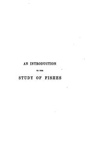 Cover of: introduction to the study of fishes