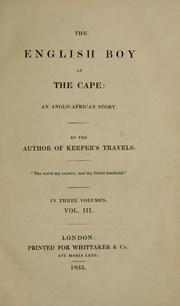 Cover of: English boy at the Cape: an Anglo-African story