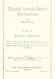 Cover of: A key to Southern pedigrees by edited by William Armstrong Crozier.
