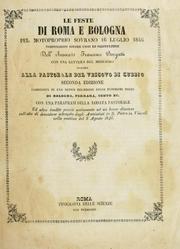 Cover of: Le feste di Roma e Bologna pel motoproprio sovrano 16 luglio 1846 by Francesco Borgatti