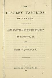 Cover of: The Stanley families of America by Israel P. Warren