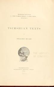 Cover of: Tsimshian texts by Franz Boas