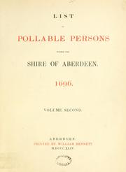 Cover of: List of pollable persons within the shire of Aberdeen. 1696 | Spalding Club (Aberdeen, Scotland)