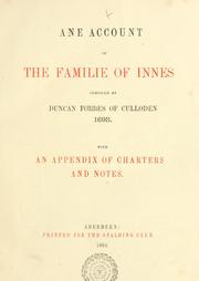 Cover of: Ane account of the familie of Innes by Spalding Club (Aberdeen, Scotland), Spalding Club (Aberdeen, Scotland)