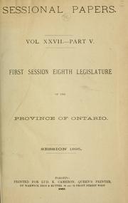 Cover of: ONTARIO SESSIONAL PAPERS. by Ontario. Legislative Assembly.