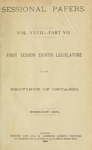 Cover of: ONTARIO SESSIONAL PAPERS. by Ontario. Legislative Assembly., Ontario. Legislative Assembly.