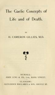 Cover of: The Gaelic concepts of life and death