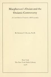 Cover of: Macpherson's Ossian and the Ossianic controversy.: A contribution towards a bibliography