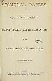 Cover of: ONTARIO SESSIONAL PAPERS. by Ontario. Legislative Assembly.