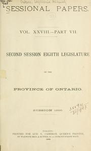 Cover of: ONTARIO SESSIONAL PAPERS. by Ontario. Legislative Assembly.