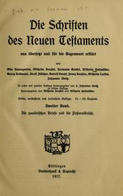 Cover of: Die Schriften des Neuen Testaments