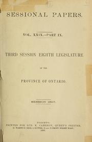 Cover of: ONTARIO SESSIONAL PAPERS. by Ontario. Legislative Assembly., Ontario. Legislative Assembly.