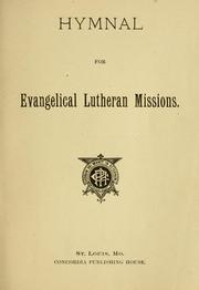 Cover of: Hymnal for Evangelical Lutheran missions.