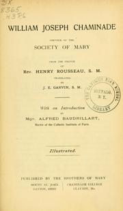 Cover of: William Joseph Chaminade, founder of the Society of Mary by Henry Rousseau