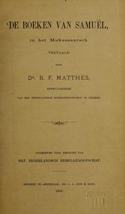 Cover of: De Boeken van Samuël: in het Makassaarsch