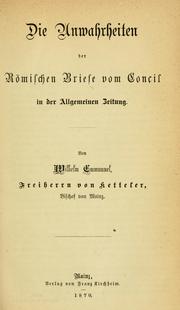 Cover of: Unwahrheiten der römischen Briefe vom Concil in der Allgemeinen Zeitung