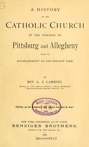 Cover of: A history of the Catholic church in the dioceses of Pittsburg and Allegheny: from its establishment to the present time
