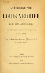 Cover of: Révérend Père Louis Verdier de la Compagnie de Jésus: supérieur de la mission du Maduré (1820-1898)