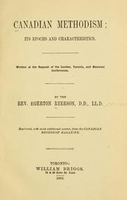 Cover of: Canadian Methodism: its epochs and characteristics.