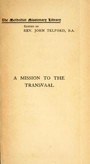 Cover of: mission to the Transvaal