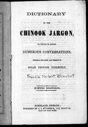 Cover of: Dictionary of the Chinook jargon by 