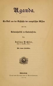 Cover of: Uganda by Richter, Julius, Richter, Julius