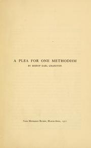 Cover of: plea for one Methodism