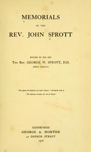 Cover of: Memorials of the Rev. John Sprott