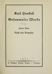 Cover of: Gesammelte Werke. by Karl Friedrich Henckell, Karl Friedrich Henckell