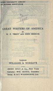 Cover of: Great writers of American