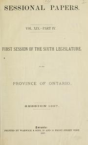 Cover of: ONTARIO SESSIONAL PAPERS. by Ontario. Legislative Assembly.