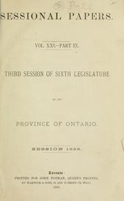 Cover of: ONTARIO SESSIONAL PAPERS. by Ontario. Legislative Assembly., Ontario. Legislative Assembly.