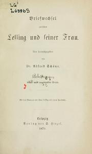 Cover of: Briefwechsel zwischen Lessing und seiner Frau