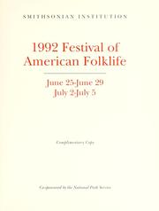 Cover of: 1992 Festival of American Folklife by Festival of American Folklife (1992 Washington, D.C.)