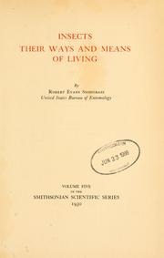 Cover of: Insects, their ways and means of living. by R. E. Snodgrass