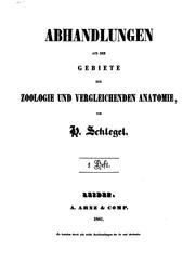 Cover of: Abhandlungen aus dem gebiete der zoologie und vergleichenden anatomie