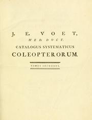 Cover of: J.E. Voet. M Doct. Catalogus systematicus coleopterorum = by Johannes Eusebius Voet