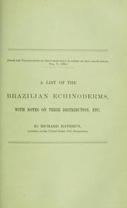 Cover of: A list of the Brazilian echinoderms by Richard Rathbun