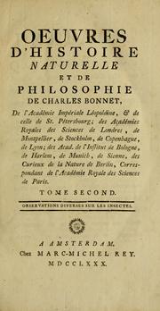 Cover of: Oeuvres d'histoire naturelle et de philosophie de Charles Bonnet. by Charles Bonnet