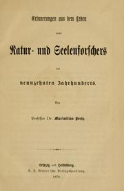 Cover of: Erinnerungen aus dem Leben eines Natur- und Seelenforschers des neunzehnten Jahrunderts